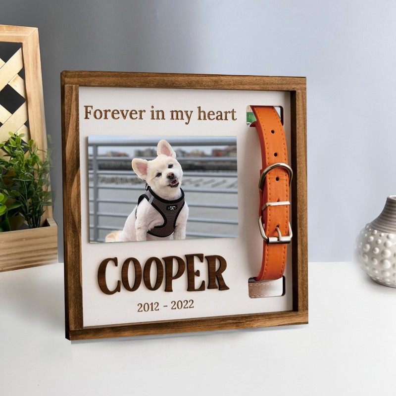 Personalized Loss of Pet Collar Frame  Memorial Gift For Pet Lovers