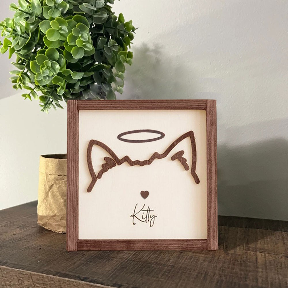 Custom Dog Ear Wall Art, Personalized Dog Ear Outlines, Pet Loss Memorial Gift, Dog Mom Gift