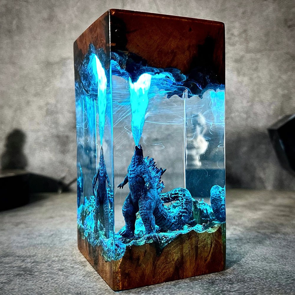 Resin Wood Table Lamp Art Home Decor For Christmas Birthday Gift