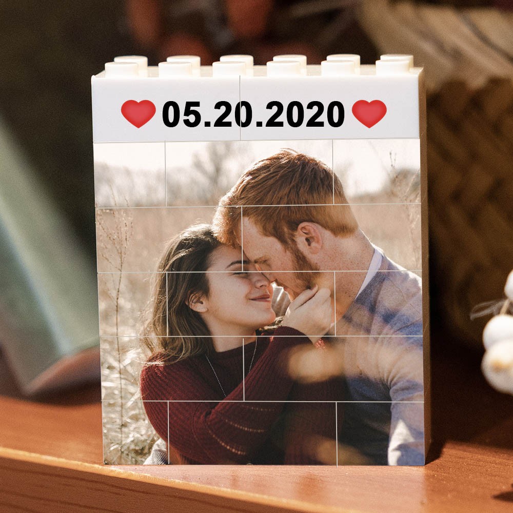 Custom Photo Block Puzzle Building Brick Gift For Valentine's Day Anniversary Gift Ideas