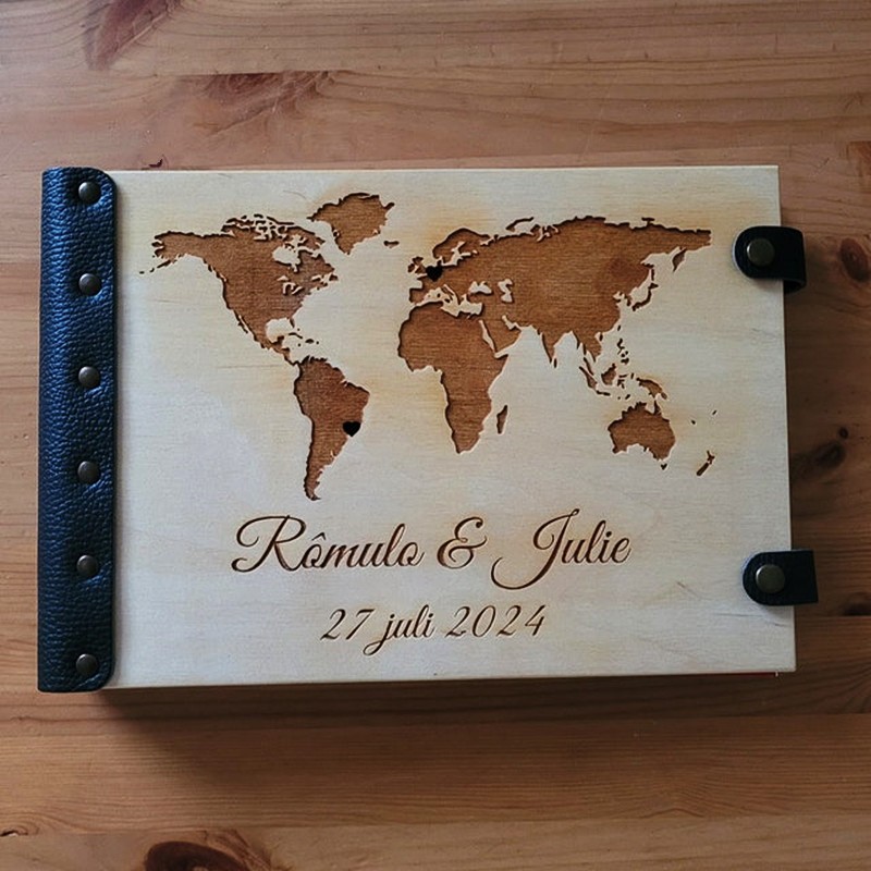 Personalized Our Adventure Book Wooden Photo Album For Valentine's Day Anniversary Gift